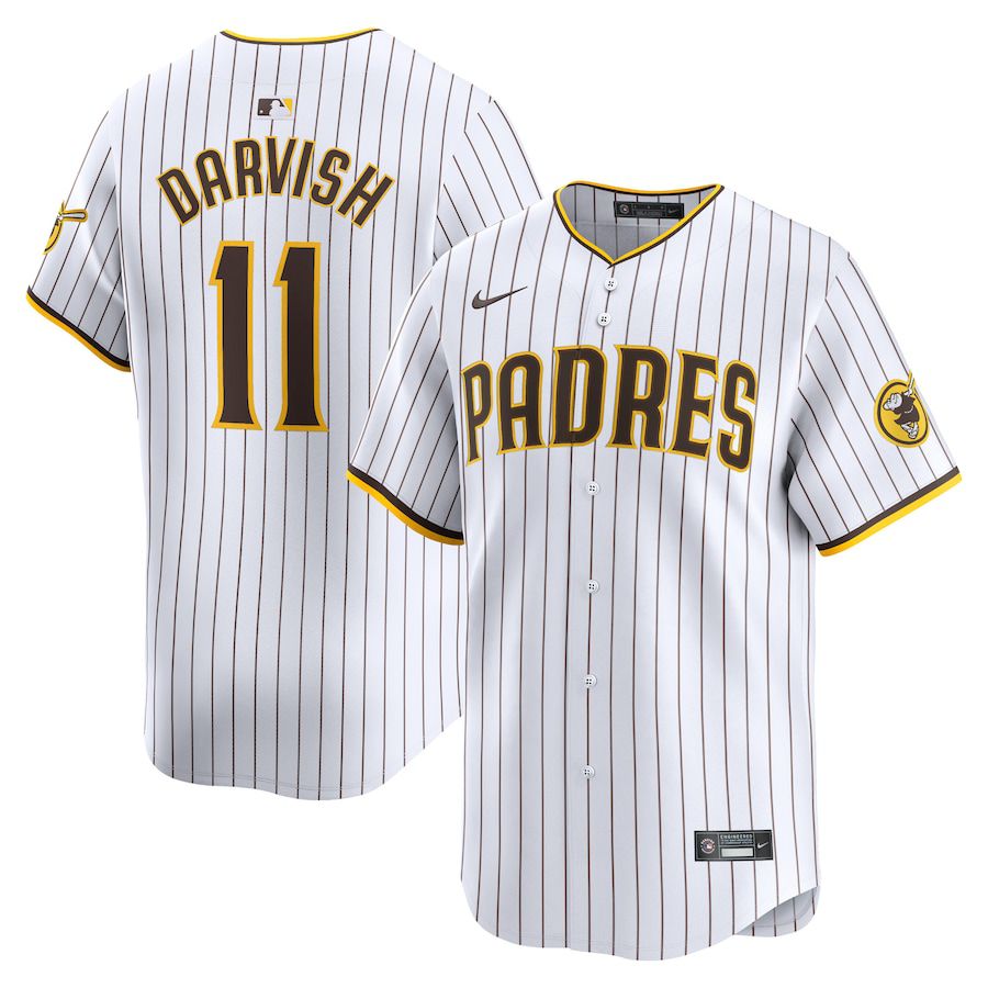 Men San Diego Padres 11 Yu Darvish Nike White Home Limited Player MLB Jersey